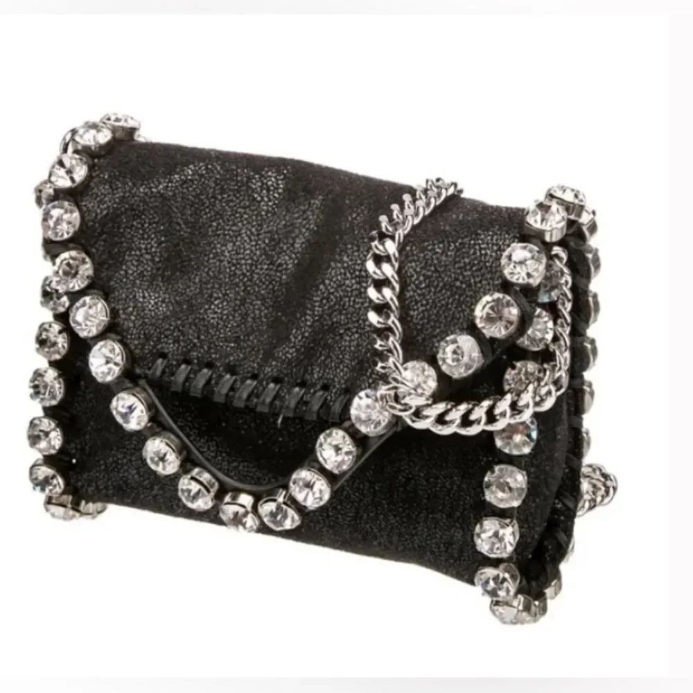 *Stella McCartney* Vegan Metallic Suede *Crstal-Studded* Mini Crossbody …